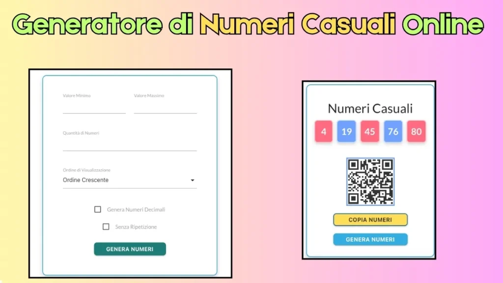 Generatore di Numeri Casuali Online - Estrazione Senza Ripetizione
