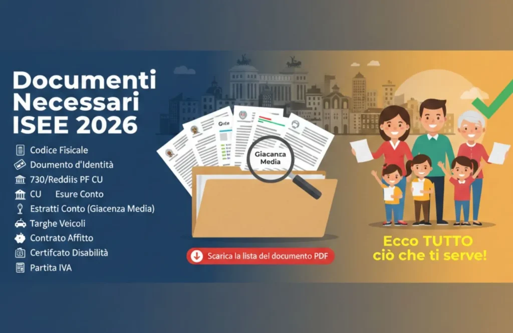 Ecco tutti i Documenti Necessari per Richiedere l'ISEE 2026: Giacenza media - Scarica la lista dei documenti PDF