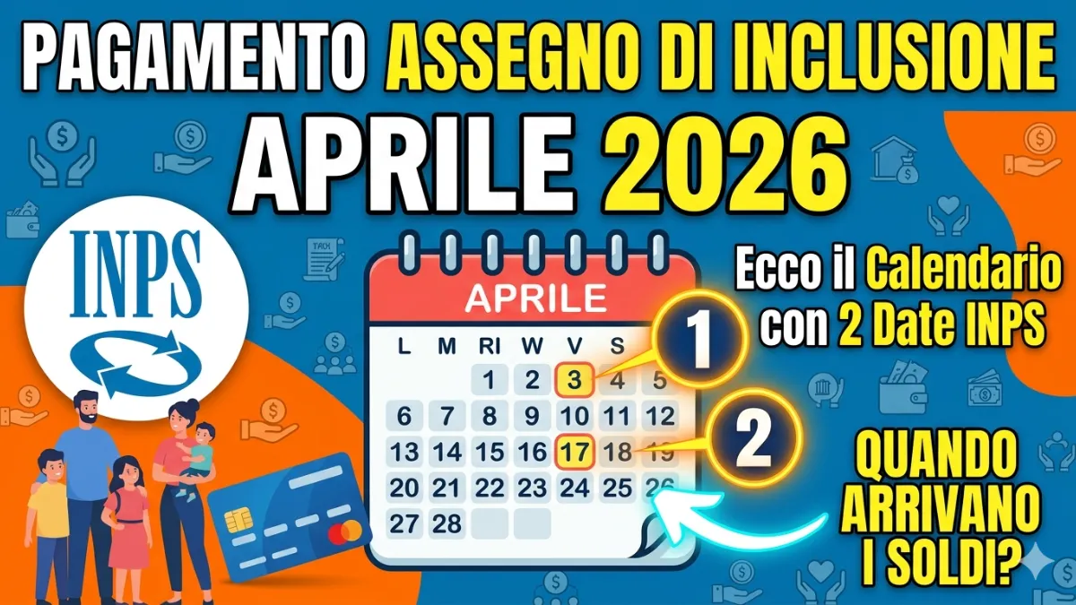 Pagamento Assegno di Inclusione Aprile 2026: Ecco il Calendario con 2 Date INPS